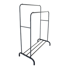 Heavy Metal Double Clothes Rail Hanging Rack Garment Display Stand Storage Shelf