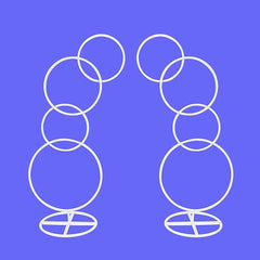 2pcs Round Wedding Arch Backdrop Rings Loops Flower Balloon Lawn Row Stand