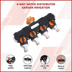 4-Way Water Distributor Garden Irrigation