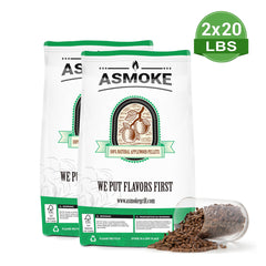 Asmoke 9.5kg X 2 (19 KG) of 100% Pure Applewood Pellets