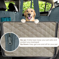 Heavy Duty Dog Car Seat Cover with Side Flaps, Waterproof Pet Back Seat Cover, Non-Slip Scratchproof Dog Hammock for Cars, Trucks and SUVs