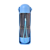 2-in-1 Portable Pet Water and Food Bottle - Leak-Proof Design with Water Lock and Easy Dispenser,300ml Water+200ml food feeder Blue Colour