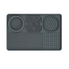 Multi-Functional Slow Feeder Mat for Dogs- Anti-Slip Lick Pad with Multiple Textures Rectangle 2PCS (Blue & Grey)