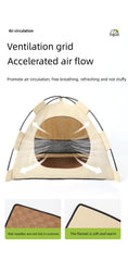 Outdoor Cat House,Pet Tent -Windproof and Dustproof Shelter for Small Pets, Apricot, Size: M 40*40*37cm