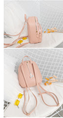 Mini Faux Leather Backpack with Butterfly Design -Black Cute Backpack for Girls