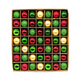 49-Piece Christmas Ornament Set - 3cm Red, Green,Gold Baubles for Christmas Tree Decoration