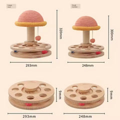 Large Pink Interactive Cat Scratching Post with Ball Track ‰ÛÒ Fun Mushroom-Shaped Cat Toy for Play, Scratching, and Entertainment