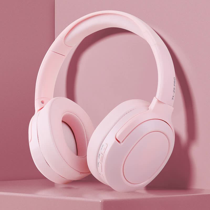 Pink Wireless Over-Ear Headphones - Bluetooth 5.0, Long Battery Life