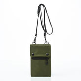 Green Water-Resistant Nylon Crossbody Phone Bag - Compact Travel Wallet & Card Holder for Men and Women(Mobile phones and cards are shooting props, not included)
