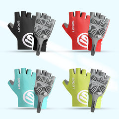 Size L Red Breathable Half-Finger Cycling Gloves - Anti-Slip, Shockproof, and Durable for Men & Women