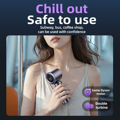 White Portable Handheld Fan with 120-Speed Display - USB Rechargeable Mini Cooling Fan for Outdoor Use