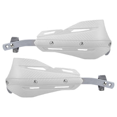 Professional Universal Motorcycle Handguards for Honda CC110 Cross Cub - Heavy Duty Aluminum Alloy Anti-Collision Brush Guards, Carbon Fiber Style Handlebar Protectors for Dirt Bikes and Off-Road Motorcycles - 1 Pair—White