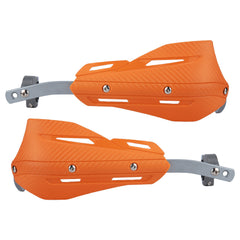 Professional Universal Motorcycle Handguards for Honda CC110 Cross Cub - Heavy Duty Aluminum Alloy Anti-Collision Brush Guards, Carbon Fiber Style Handlebar Protectors for Dirt Bikes and Off-Road Motorcycles - 1 Pair—Orange