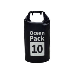 Black 10L Waterproof Dry Bag - PVC Mesh Rafting & Swimming Backpack