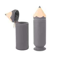 Grey Creative Silicone Pencil Case - High-Value Stationery - Large Capacity Desk Organizer