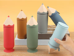 Green Creative Silicone Pencil Case - High-Value Stationery - Large Capacity Desk Organizer