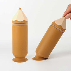 Brown Creative Silicone Pencil Case - High-Value Stationery - Large Capacity Desk Organizer