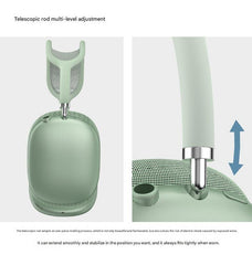 Green Bluetooth Over-Ear Headphones - Mesh Headband, Wireless, Rotatable Earcups