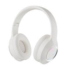 White Bluetooth 5.2 Headphones - Foldable, Adjustable Headband, TF Card