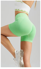 Apple Green Yoga Shorts - Seamless, High Waist, Tummy Control Size XL