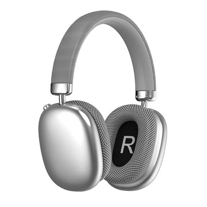 Silver Wireless Over-Ear Headphones - Bluetooth 5.3, Knob Control