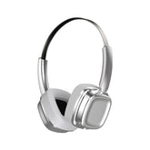Silver Compact Retro Headphones - Wireless Bluetooth, Deep Bass, Immersive Sound