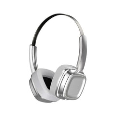 Silver Compact Retro Headphones - Wireless Bluetooth, Deep Bass, Immersive Sound
