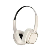 Beige Compact Retro Headphones - Wireless Bluetooth, Deep Bass, Immersive Sound