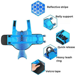 Size L Green Scales Pattern Pet Life Jacket for Dogs - Summer Swimming Safety Vest with Shark Fin for Small to Large Breeds