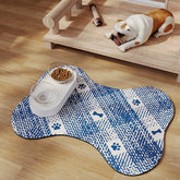Blue And White Pet Feeding Mat 35x50cm - Anti-Slip, Durable Diatom Mud Mat for Dogs and Cats, Easy to Clean