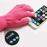 Pink Bluetooth Touchscreen Winter Gloves - Warm, Thickened, and Hands-Free for Calls and Music, Perfect for Cycling