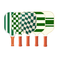 Style 5 White And Green T700 Carbon Fiber & Fiberglass Pickleball Paddle - Lightweight 220g with Anti-Slip TPU Grip for Training & Competition