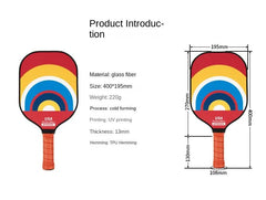 Style 2 Colorful Geometric Patterns Fiberglass Pickleball Paddle Set - 2 Paddles, 4 Balls, and Portable Carry Bag for Outdoor Play