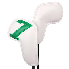Colorful Words On White Background PU Leather Golf Iron Headcovers Set (10pcs) - Numbered Protective Club Covers (4-9, P, A, S, L) Universal Fit