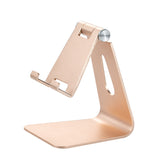 2 Pcs Gold Foldable Aluminum Alloy Phone & Tablet Stand - Adjustable Portable Desktop Holder