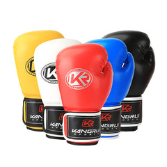 White And Silver Durable 8oz PU Leather Boxing Gloves - Padded & Ventilated for Training