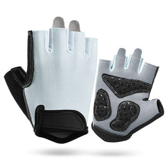 S Grey Women's Summer Cycling Gloves - Breathable Half-Finger Non-Slip Fitness Training Gloves for Weightlifting