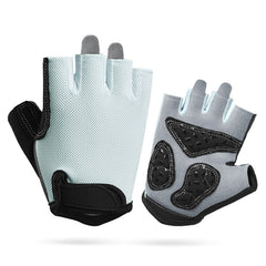 M Grey Children's Summer Cycling Gloves - Breathable Half-Finger Non-Slip Fitness Training Gloves for Weightlifting