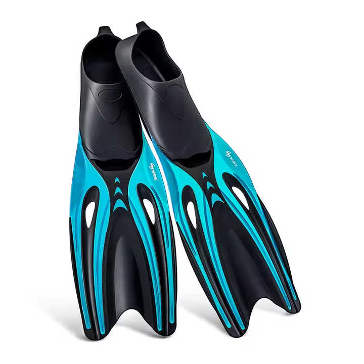 M Blue Adult Professional TPR Swim Fins - Rubber Snorkeling Flippers for Diving and Free Swimming
