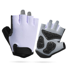 L Purple Children's Summer Cycling Gloves - Breathable Half-Finger Non-Slip Fitness Training Gloves for Weightlifting