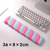 Blue 2PCS Ergonomic Wavy Keyboard Wrist Rest - Comfortable Typing Support Cushion