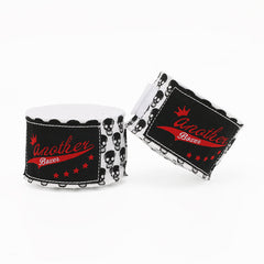 Small White Head Pro Grade 5m Boxing Hand Wraps - Printed Elastic Bandages for Training & Combat Sports (1 Pair)