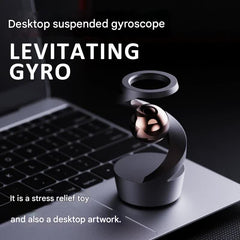 Desktop Levitating Gyro,Magnetic Floating Desk Toy for Stress Relief, Elegant Design-silver