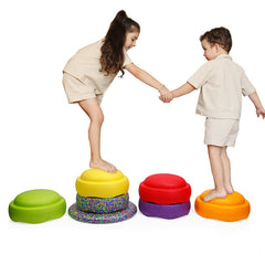 Rainbow Balance Stepping Stone - Sensory Training Toy for Kids, Purple circle Step