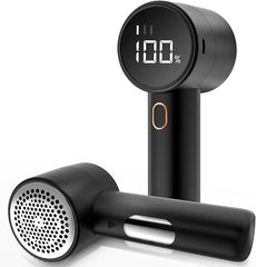 Rechargeable Electric Lint Remover with LED Display - 3 Speed Levels, USB-C Charging, 2600mAh Battery(black)