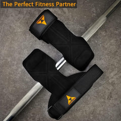 Heavy Duty Weightlifting Grips - Anti-Slip Cowhide Palm Protectors with Neoprene Wrist Support & Adjustable Straps(Purple)