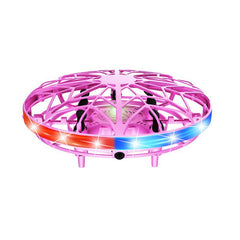 Hand-Controlled UFO Mini Drone with LED Lights & Obstacle Avoidance(pink)