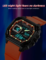 Green Men's Dual Display Watch - Dual Time Digital Analog Waterproof Sports Watch