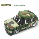 Camouflage Car Shaped Pencil Case - Large Capacity Stationery Organizer Pouch (Jungle camouflage)