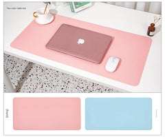 2 PCS Smoky pink/light blue Extra-Large Leather Table Mat for Study & Work - Pad for Students & Office Use (60x30cm)